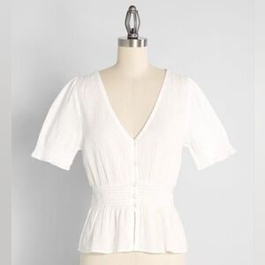 Modcloth Peasantly Poised Peplum Top Medium NWT